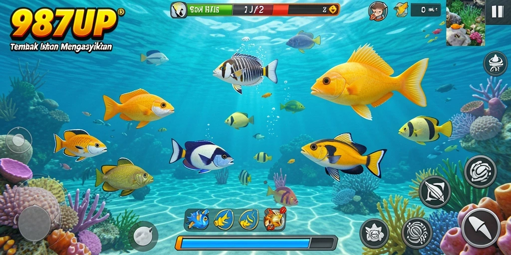 Gameplay seru Tembak Ikan di 987UP dengan grafis yang menarik.