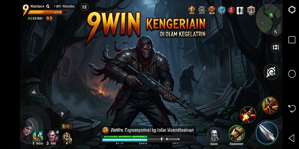 Tangkapan layar gameplay 9WIN menampilkan suasana horor yang mendalam.