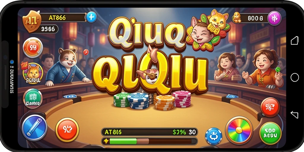 Tampilan gameplay seru QiuQiu di AT866 dengan antarmuka yang menarik.