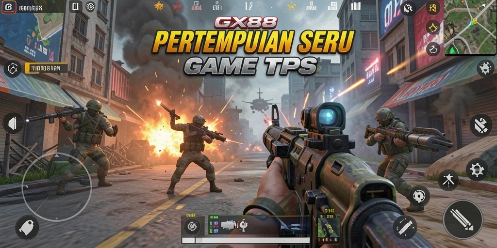Screenshot GX88 menampilkan aksi seru dalam permainan TPS.