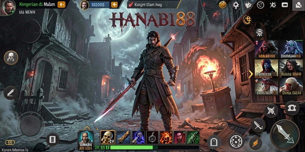 Tampilan mendebarkan dari gameplay HOROR HANABI88.