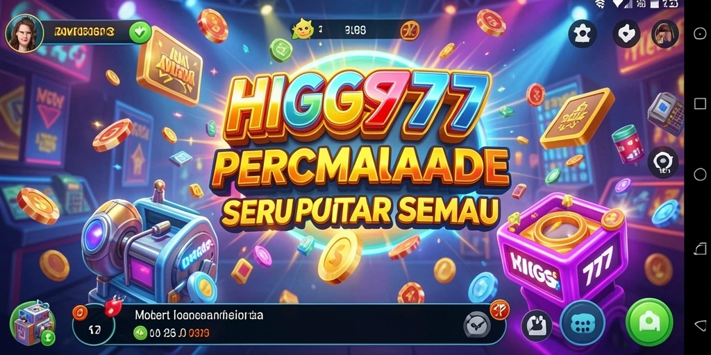 Screenshot gameplay HIGGS777 menunjukkan aksi seru dan penuh warna.