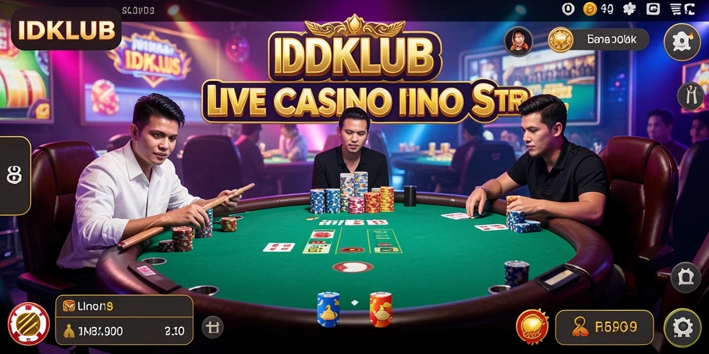 Tampilan gameplay Live Casino yang mendebarkan di IDKLUB.