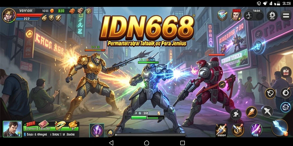 Tampilan gameplay mendebarkan dari permainan strategi IDN668.