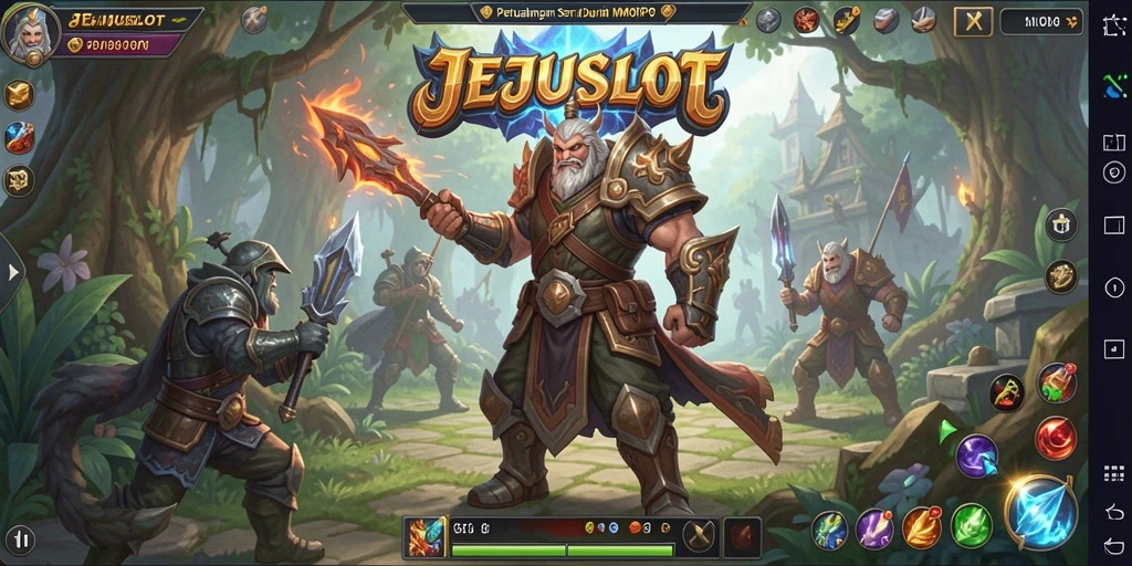 Screenshot utama JEJUSLOT menampilkan aksi seru dalam dunia MMORPG.