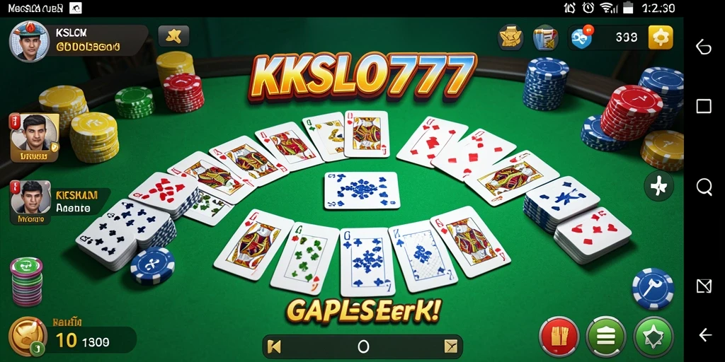 Screenshot KKSLOT777 menampilkan gameplay seru Gaple.