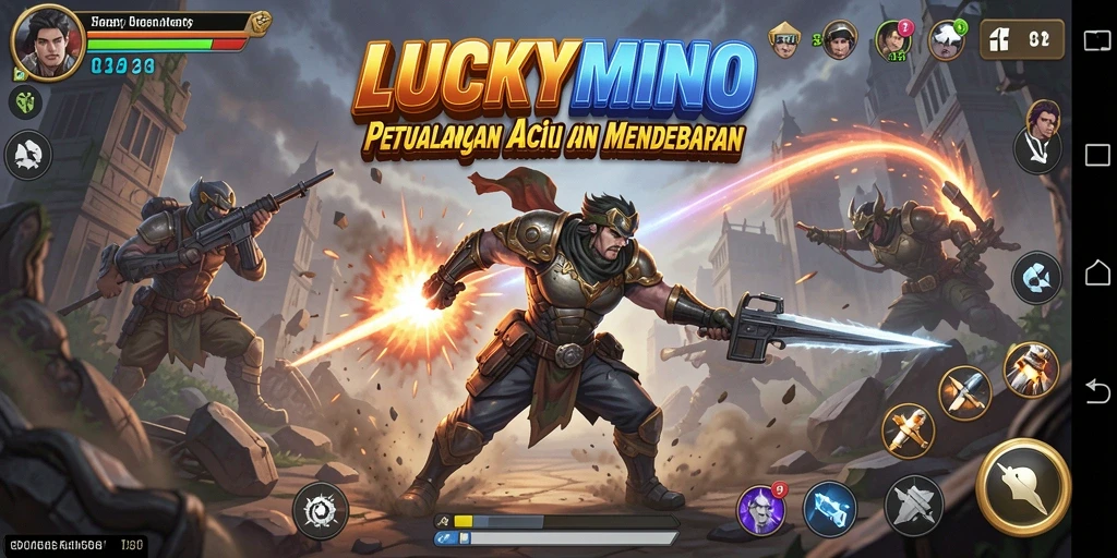 Tampilan gameplay <strong>LUCKYMINO</strong> yang penuh aksi dan mendebarkan.