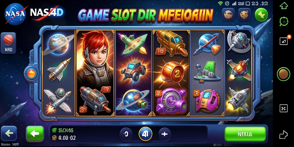 Screenshot gameplay NASA4D yang menampilkan putaran Slot yang mendebarkan.