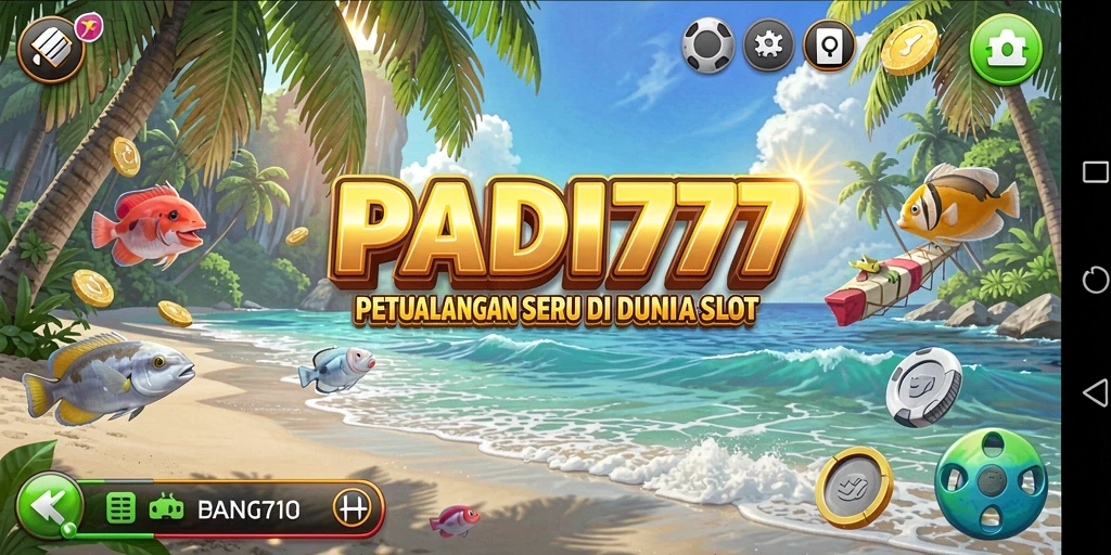 Tangkapan layar utama PADI777 menampilkan gameplay slot yang seru dan menghibur.