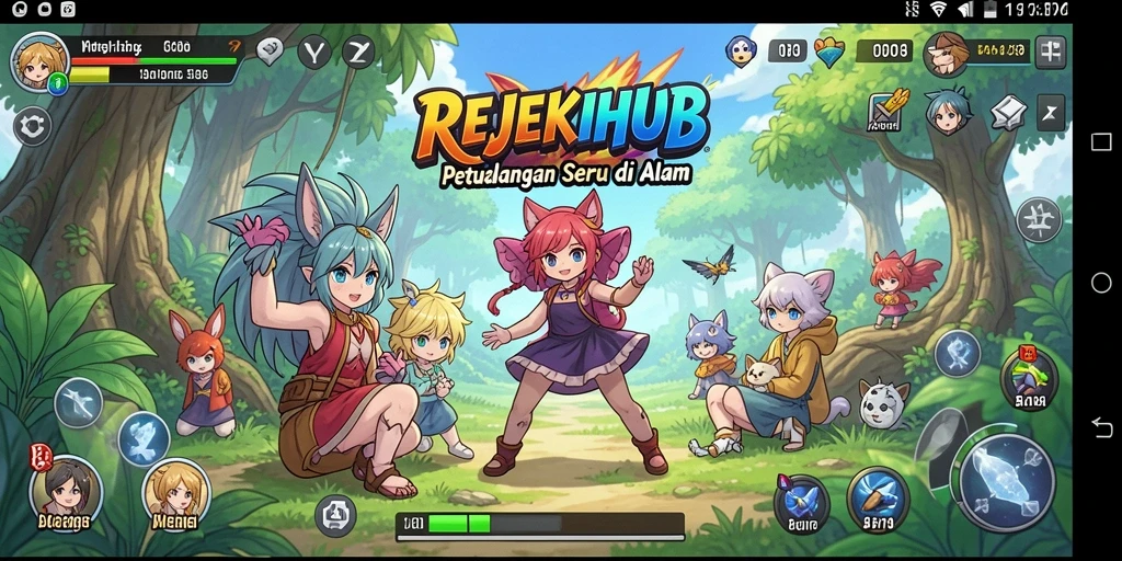 Gambar gameplay yang menggambarkan petualangan seru di dunia anime.