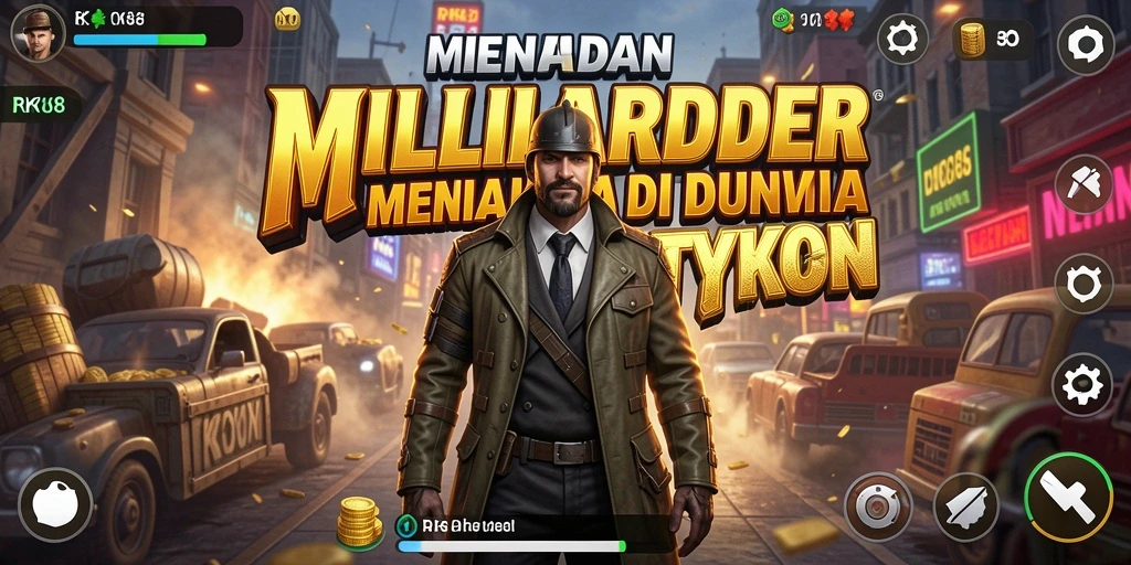 Screenshot RK88 menampilkan gameplay menantang dalam dunia Tycoon.