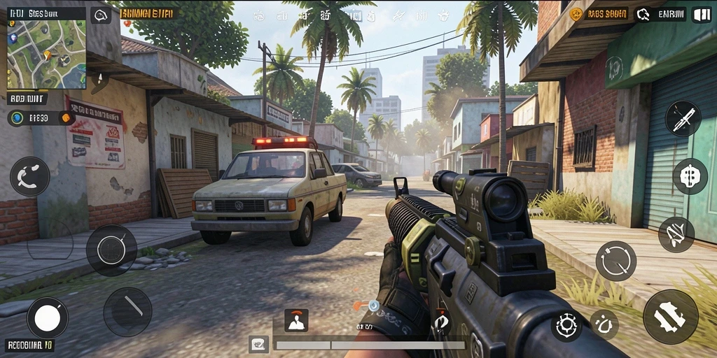 Tampilan utama gameplay RR33 dengan aksi mendebarkan dalam TPS.