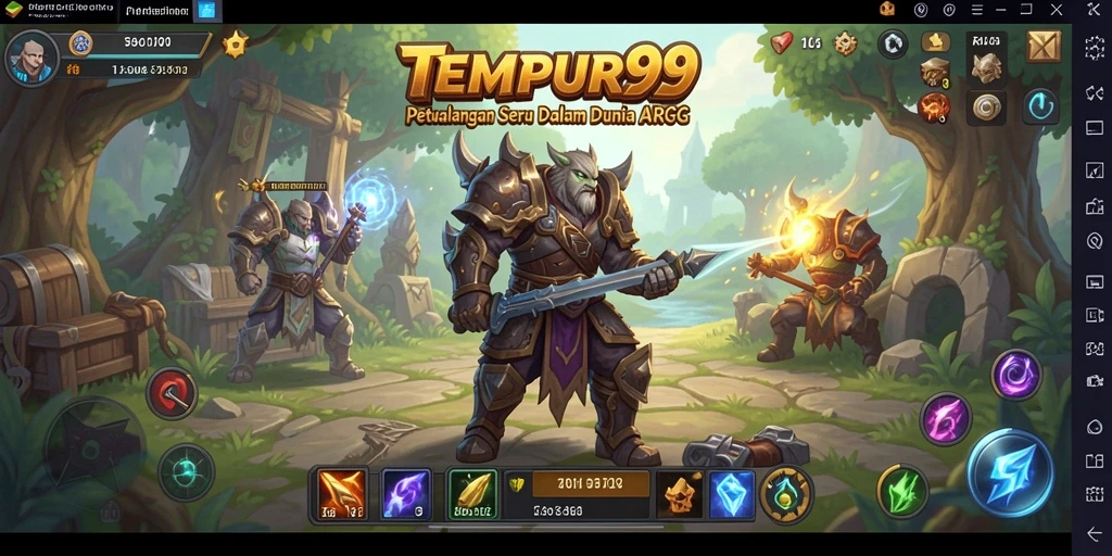 Screenshot gameplay TEMPUR99 menampilkan aksi seru dalam pertempuran ARPG.