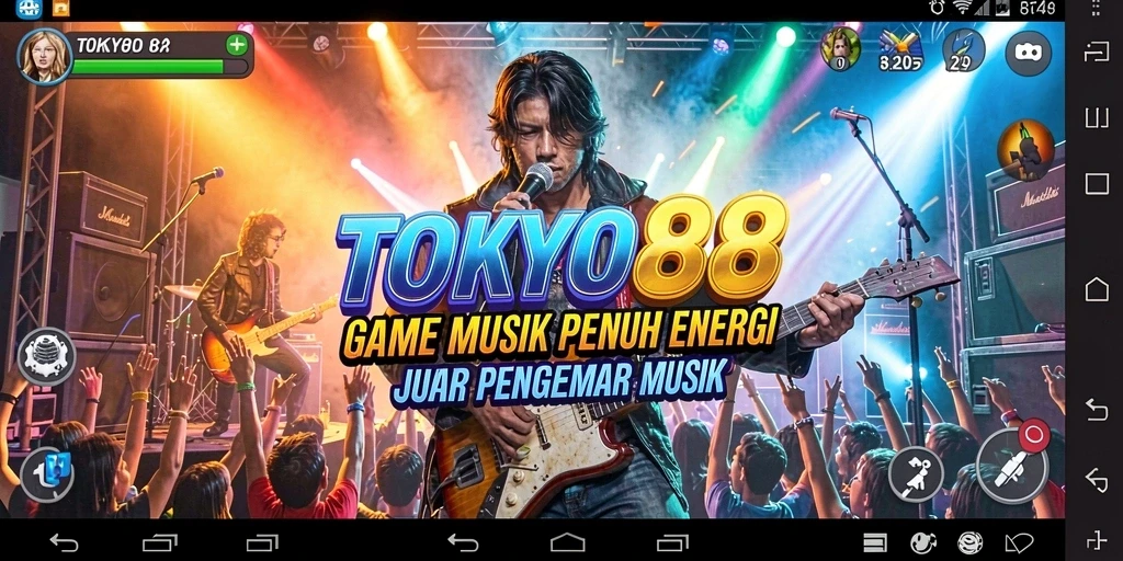 Tampilan gameplay seru dari TOKYO88 dengan berbagai pilihan lagu.