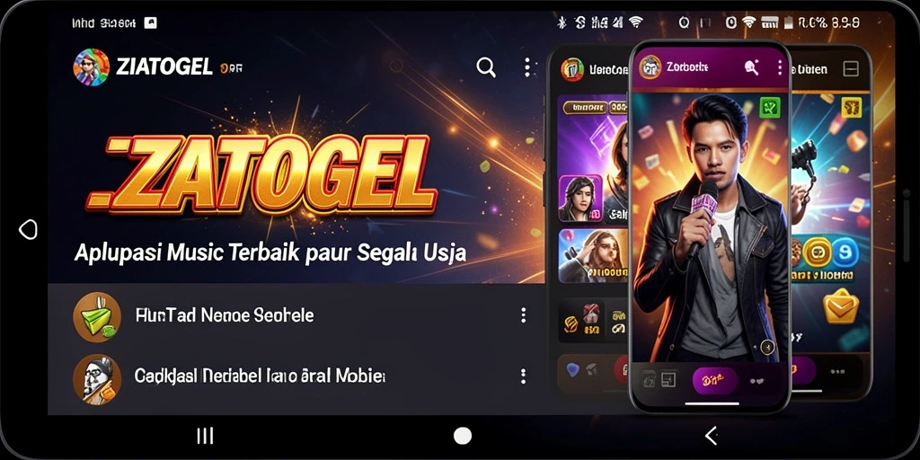 Tampilan gameplay ZIATOGEL dengan alat musik virtual yang menarik.